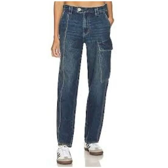 One Teaspoon Denim - One Teaspoon Royal Blue New Fiction Wide Leg Jeans High Rise Cargo Size 25